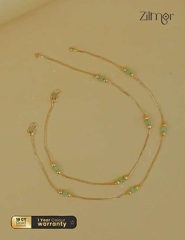 18K Gold Plated Bead Pair Anklet - KT1012326