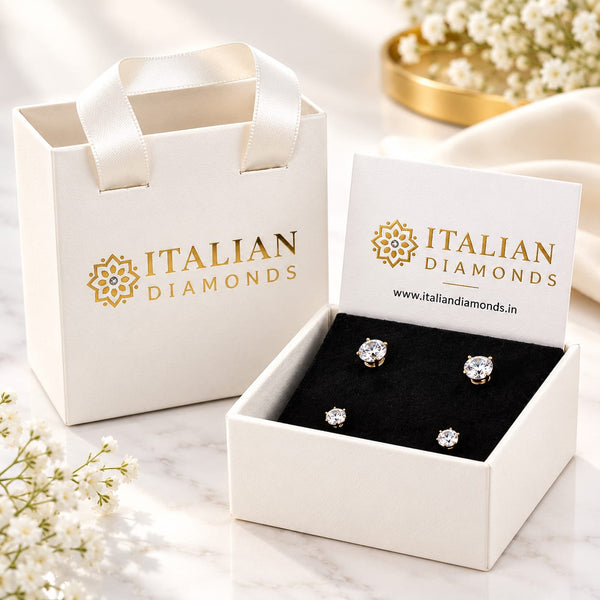 Elegant Premium 2-Carat Diamonds Solitaire Stud Earrings